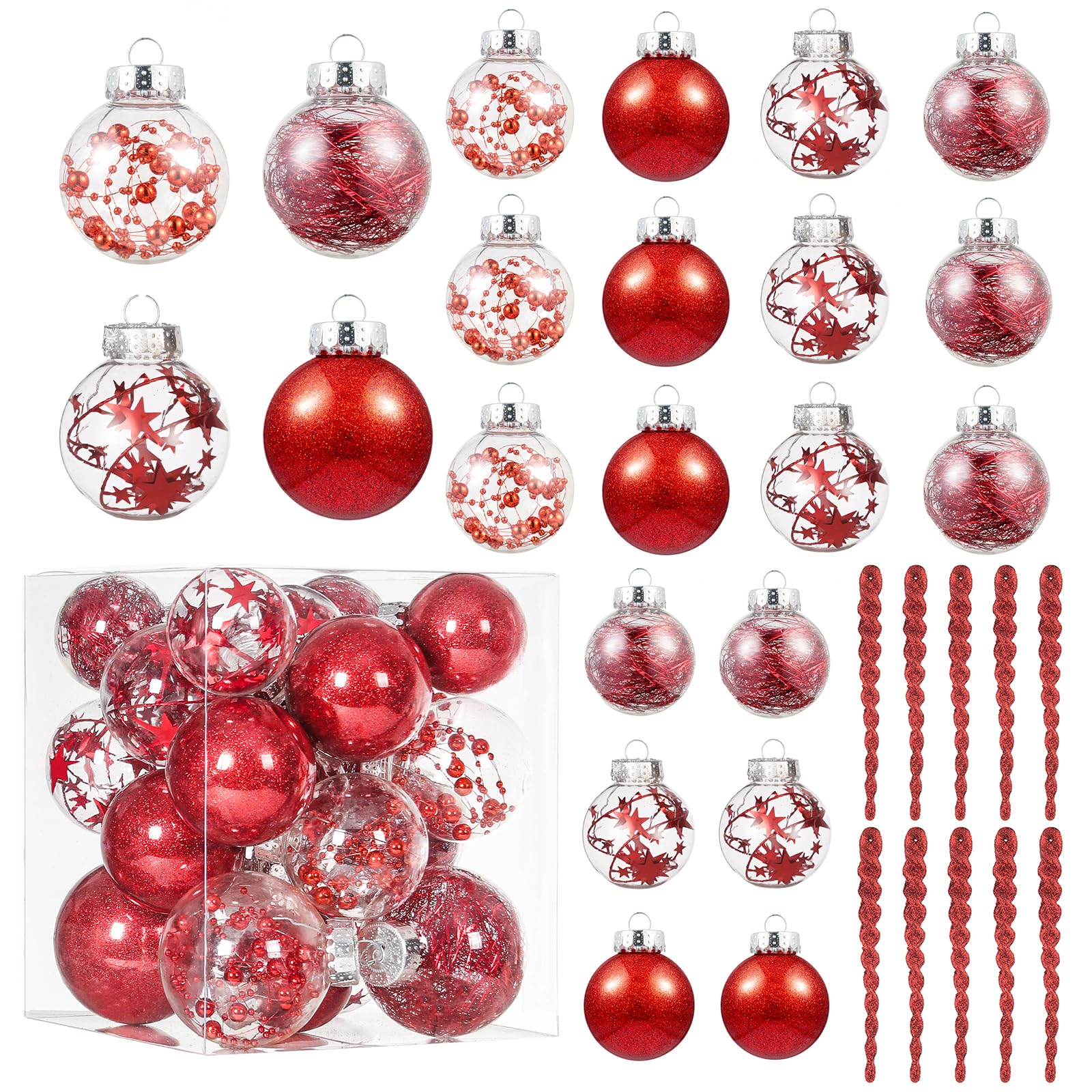 SLK Christmas Ball Ornaments Shatterproof, 32 Counts Xmas Plastic