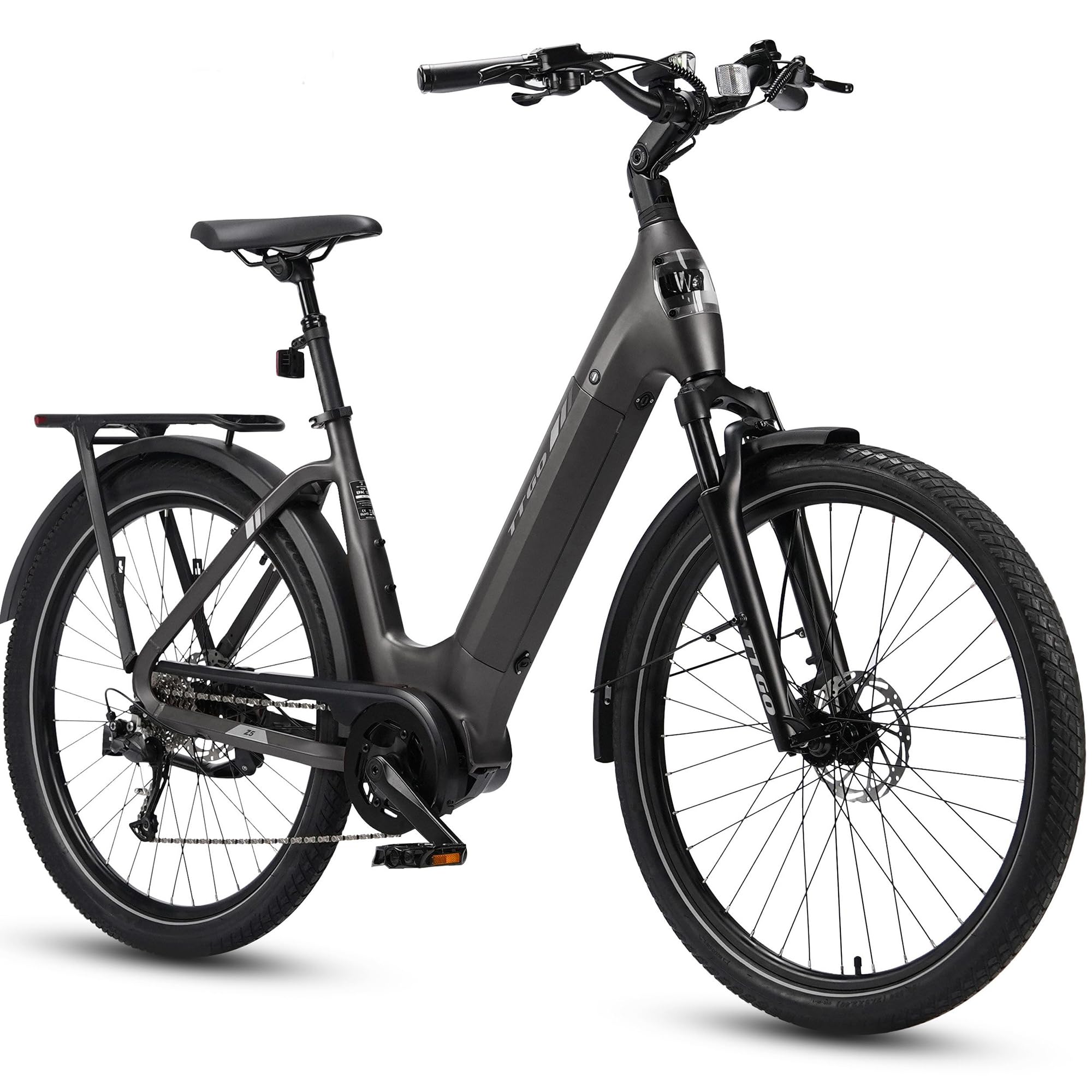 ttgo Z5 E-Bike 27,5 Zoll für Damen und Herren, 250W Pedelec Citybike E Bike mit 36V 18Ah Herausnehmbarem Akku, 100–130 km Reichweite, 25 km/h, LCD Display, Aluminiumrahmen