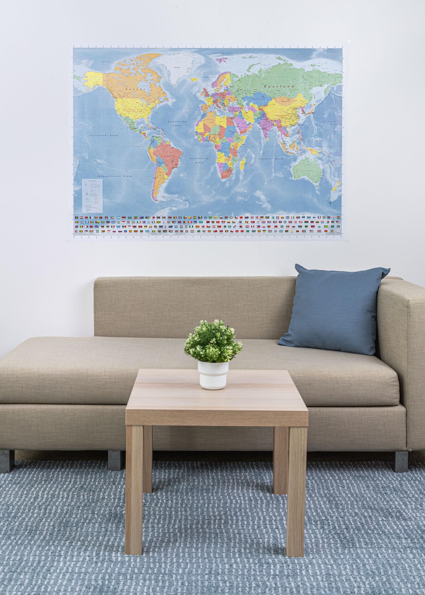 GeoMetro Mappa del mondo in italiano 140 x 100 cm plastificata scrivibile e cancellabile
