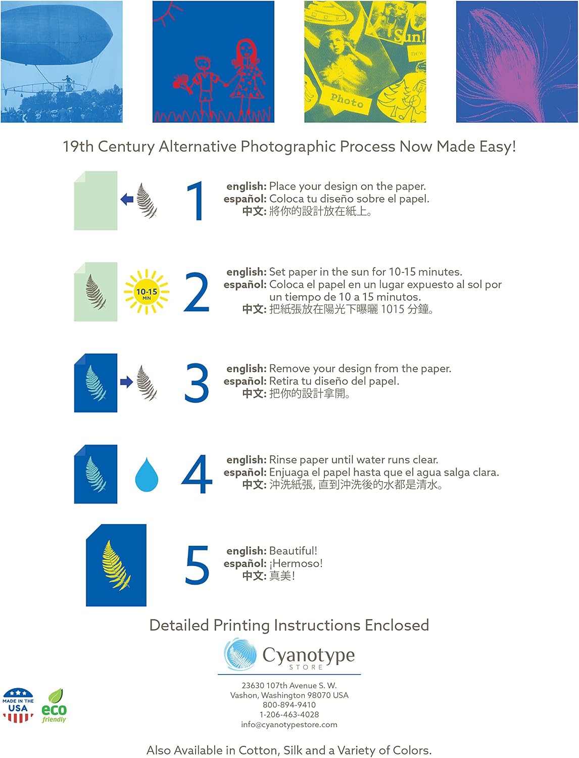 Cyanotype 8" x 10" Paper - 12 Pack (Mixed)
