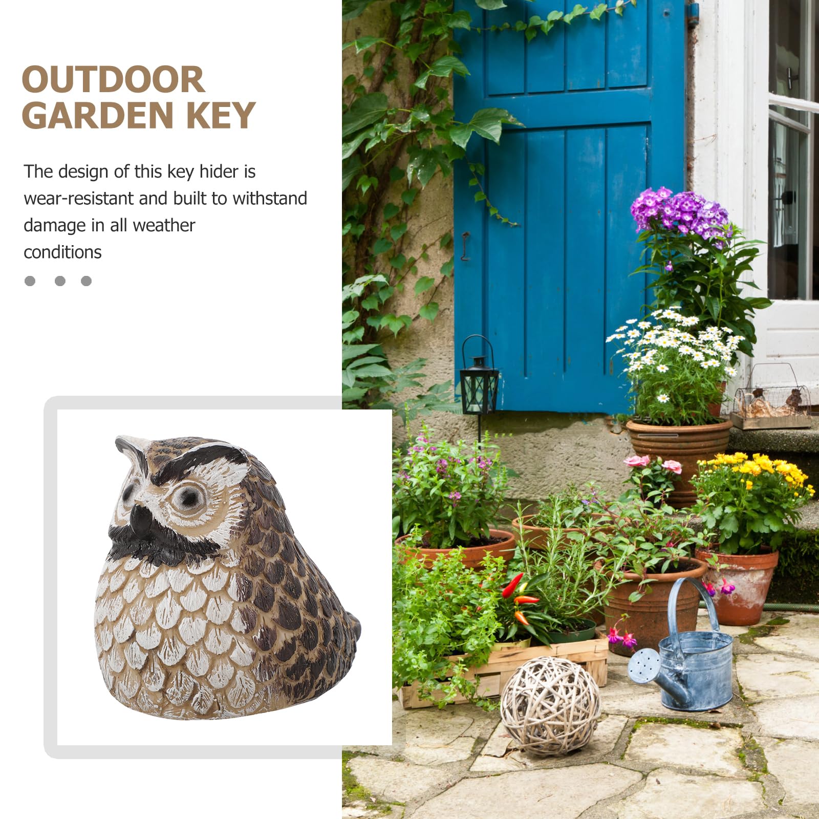 Amosfun Key Chain Decor Key Skirt Hiding Place Outdoor Beach Gadgets Fake Stone Holder Fake Stones Garden Hiding Place - Image 4