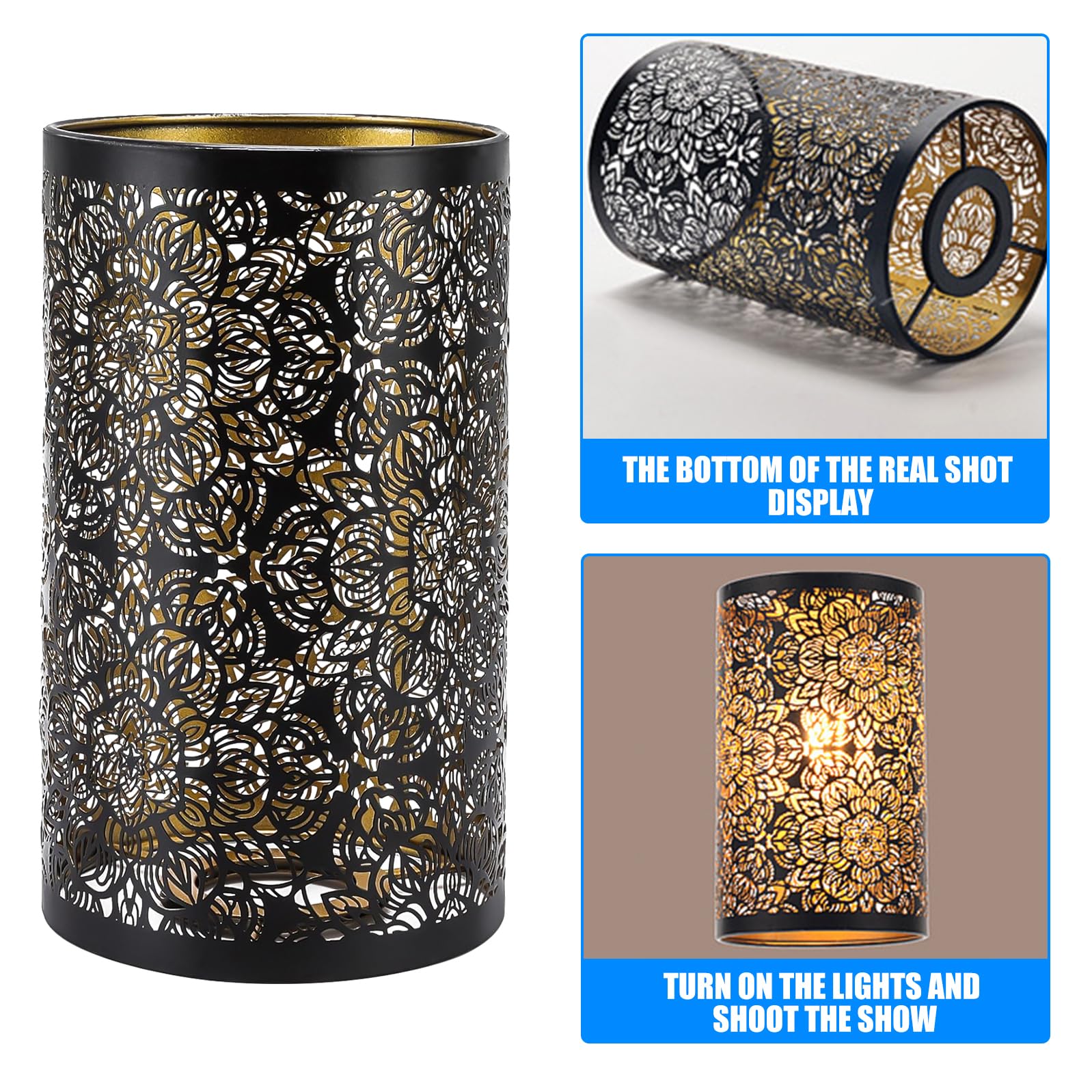 Set 3 Lampade HOMCOM Stile Vintage - 1 Da Terra E 2 Da Tavolo Con Paralume In Tessuto, Nero/Bianco