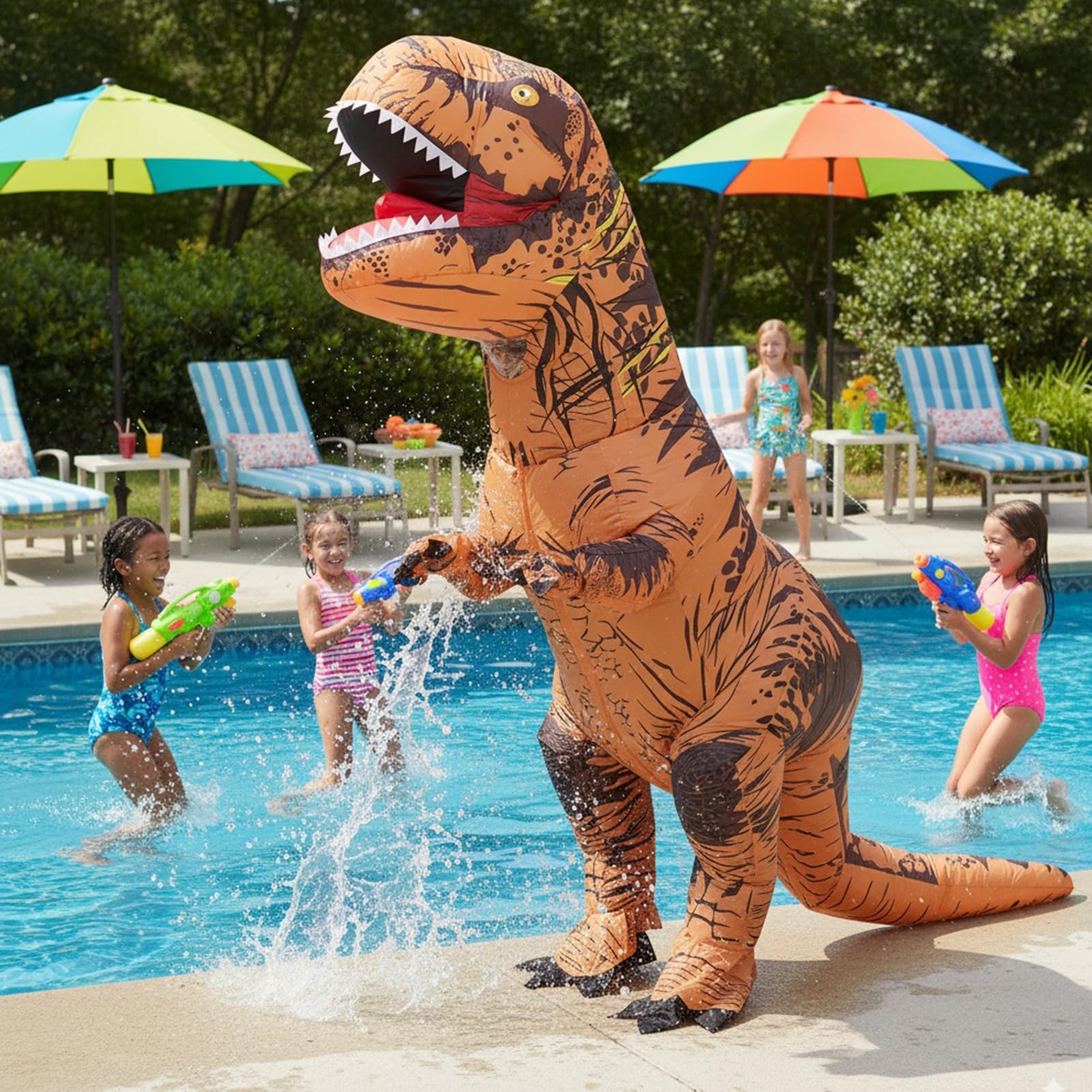 Dinosaurier Aufblasbares Kostüm für Erwachsene Lustiges T-Rex-Kostüm für Halloween Partys Weihnachten Festival