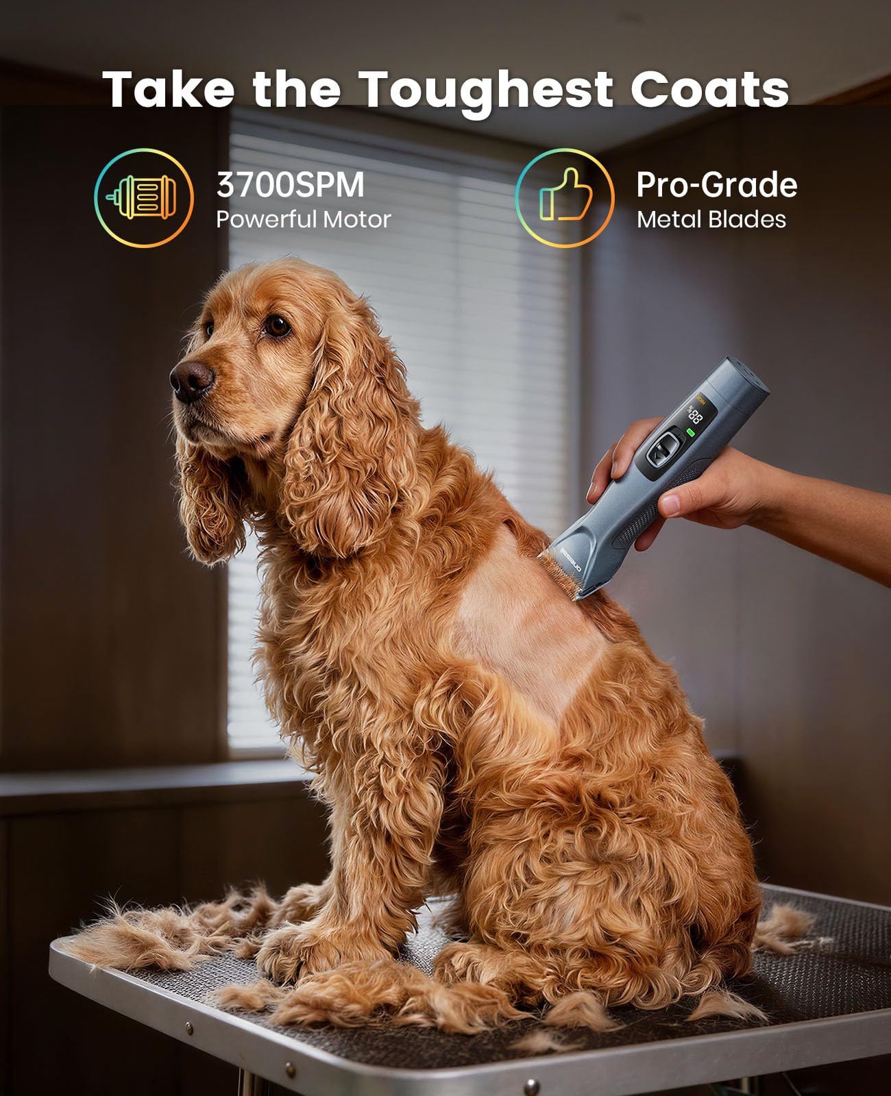 oneisall Professionelle Hundeschermaschine für große Hunde, dickes Haar, A5-Klinge, geräuscharm