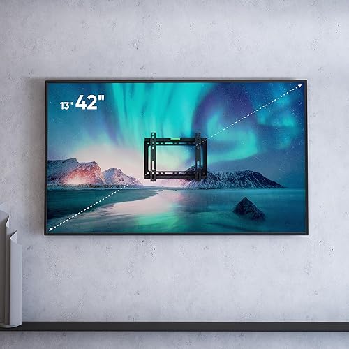 Miniatura 4 de ONKRON Soporte de pared fijo para televisores de 13 a 42 pulgadas de hasta 77.2 libras, soporte de TV pequeño de perfil bajo VESA máximo de 200 x
