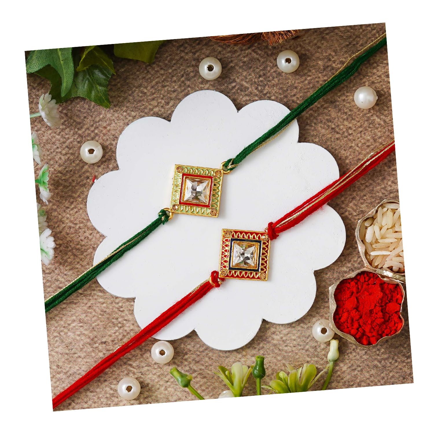 eCraftIndia Set of 2 Designer Rakhis for Brothers with Roli Chawal Pack (B0D4QZBGXB) Amazon Price History, Amazon Price Tracker