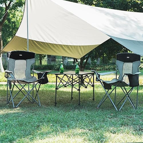 Miniatura 8 de Silla plegable de camping al aire libre, portátil, ligera, sillas plegables para campamento para adultos al aire libre con soporte para tazas, bolsa