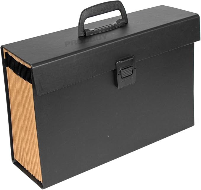 Large Black Expanding File Concertina 20 Part Tab Folder A4 Paper