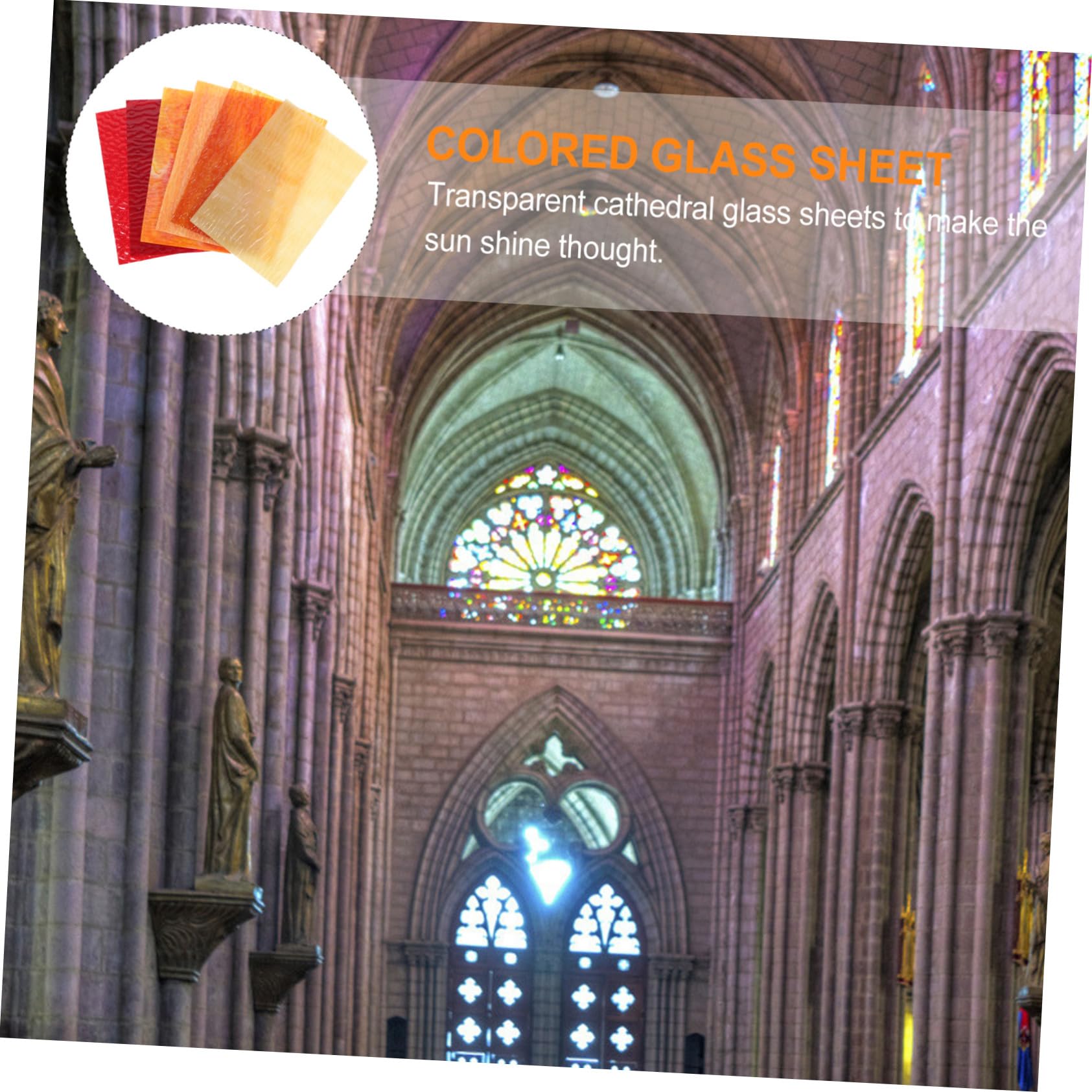 6 Láminas de Vidrio Diseño Decorativo y Atractivo Ondulación de Agua Material Mica Decoración de Vitrales Estilo Catedral para Manualidades Diy