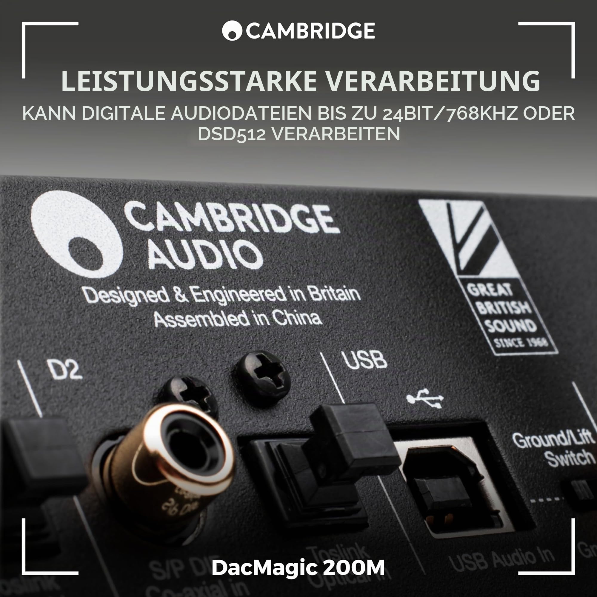 Cambridge Audio DacMagic 200M - MQA HiFi DAC und Kopfhörerverstärker mit Bluetooth - PC/MAC-Unterstützung mit USB-Anschluss - Verarbeitung digitaler Dateien bis zu 24/768 oder DSD512 - Lunar Grey