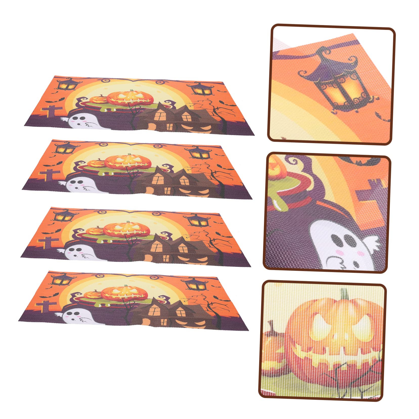 Mikinona 4pezzi Tovagliette Decorativi Per Halloween Resistente Design Elegante Per Cucina e Ristorante Tovagliette Isolanti Per Eventi Festivi