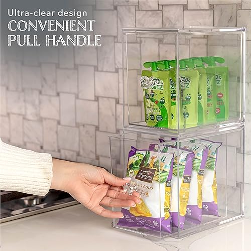 Miniatura 5 de Oizeir Organizadores de cajones transparentes, acrílico, duradero, apilable, cajón extraíble. Ideal para medicina, cosméticos, maquillaje y