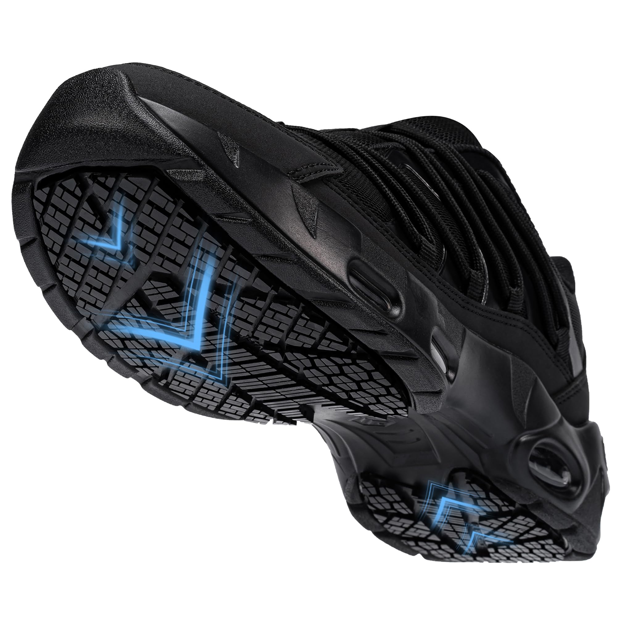 LARNMERN Antideslizante Cocina Zapatillas de Cocina Hombre Zapatos de Trabajo Hostelería Calzado Antideslizante sin Puntera (Negro Nuevo,42), YSEU01A-LCA313230190