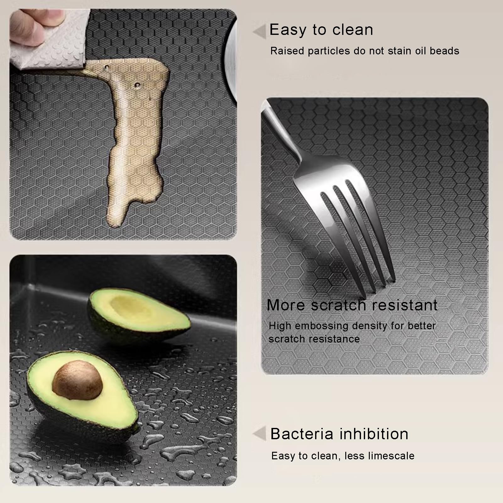 Lavello da cucina, 304 in acciaio inox fatto a mano a nido d'ape in rilievo lavastoviglie, controllo da tavolo volare cascata lavello pioggia. (Color : Black, S : 80 * 45 * 22cm)