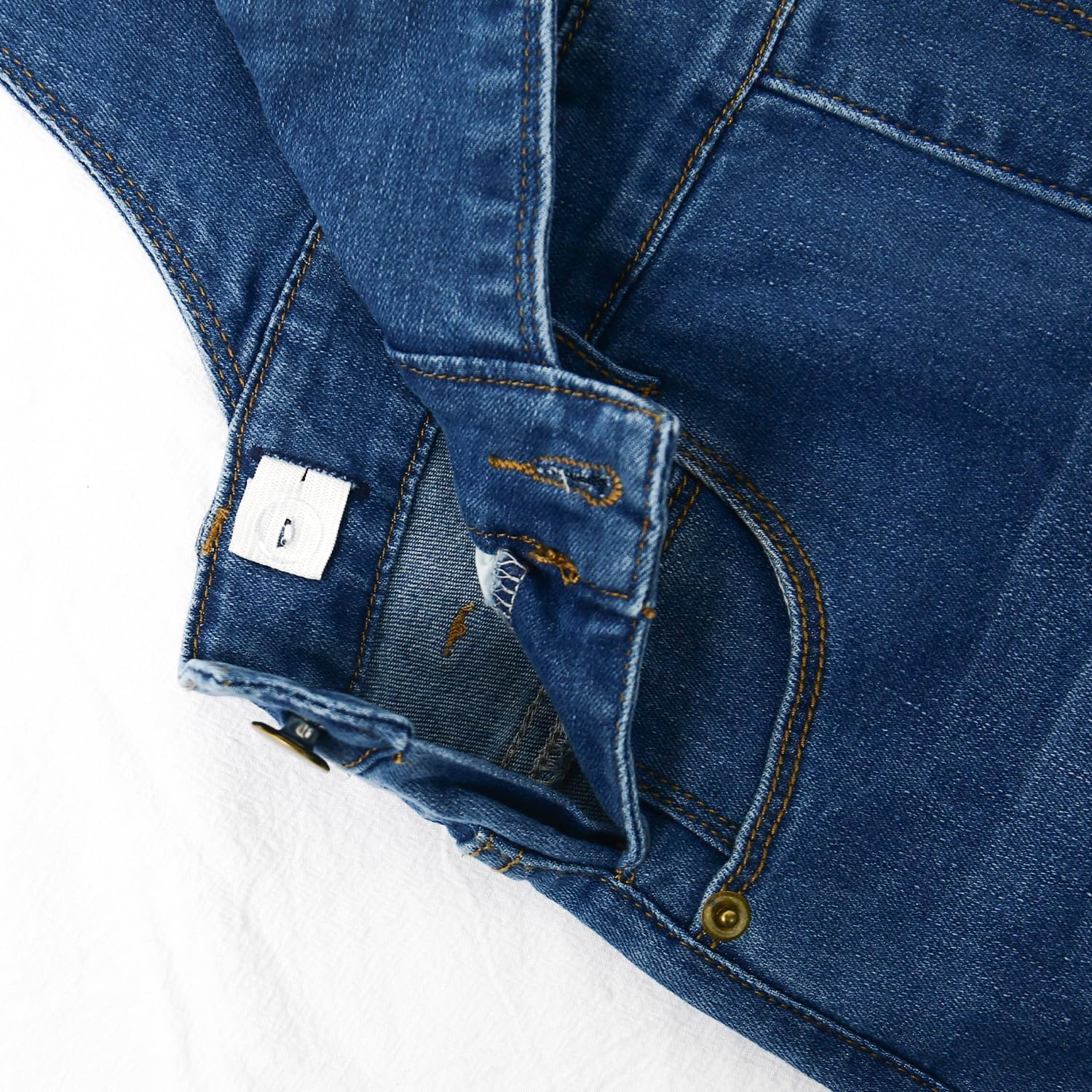 KIDSCOOL SPACE Girls Denim Overalls, Bibs Washed Stretchy Jeans Jumpsuit - Image 4