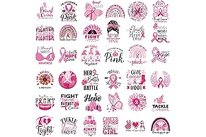 36-Pack Brustkrebsbewusstsein Bügelbilder zum Aufbügeln