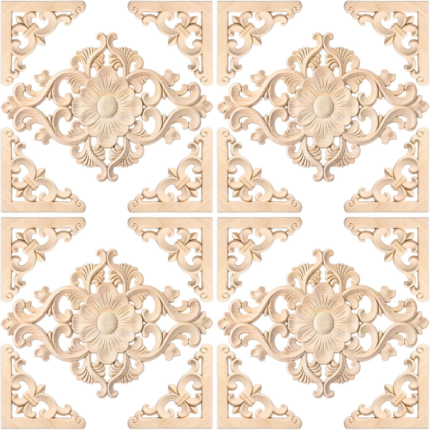 4 Set Wood Appliques