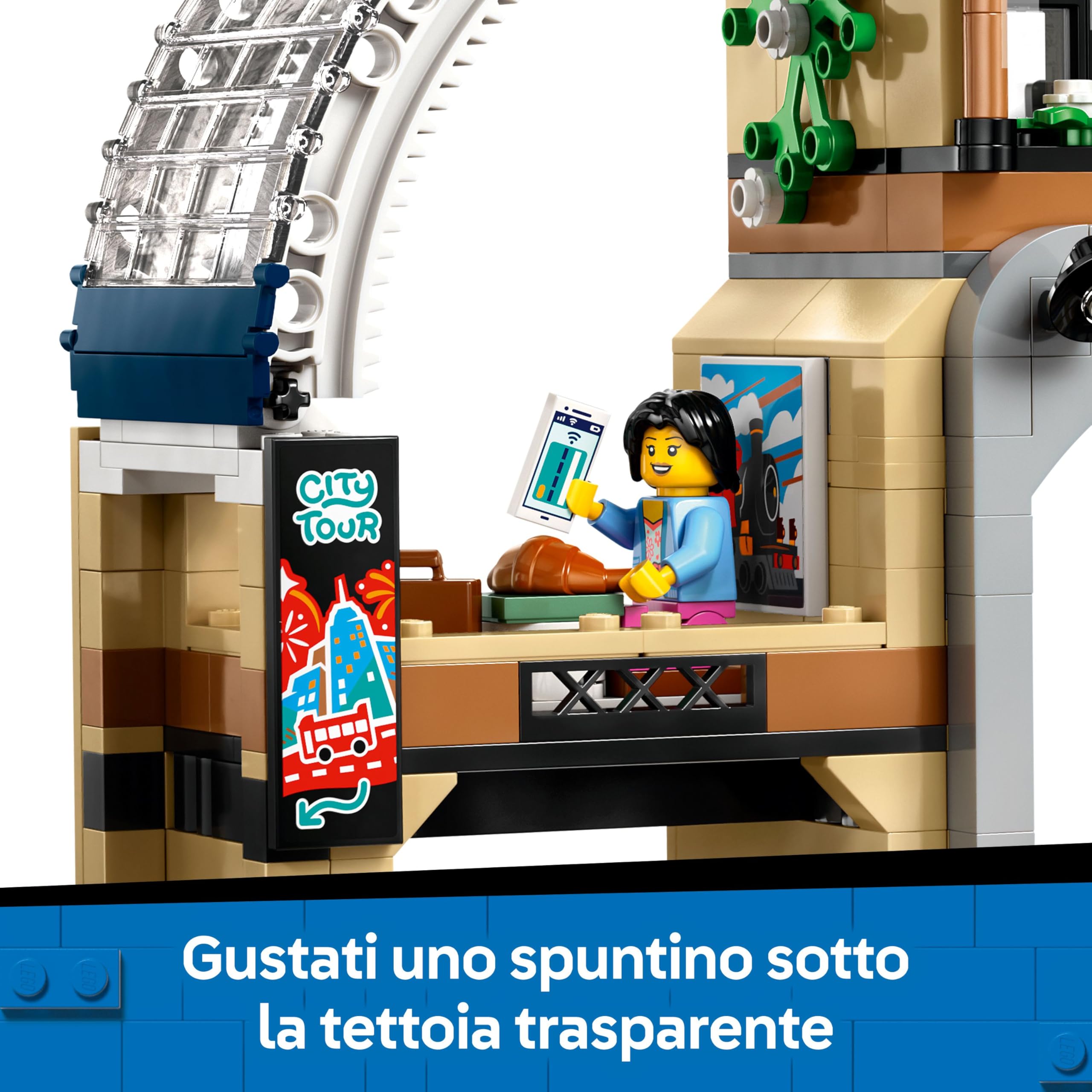 LEGO City Stazione Centrale - con Veicolo Giocattolo di Manutenzione, Ascensore Funzionante, Biglietteria, 2 Piattaforme, un Pezzo di Binario e 6 Minifigure - Regalo Bambini e Bambine da 7 Anni 60469