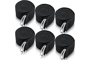 6 Pcs Yoga Strap with D Ring Buckle for Stretching