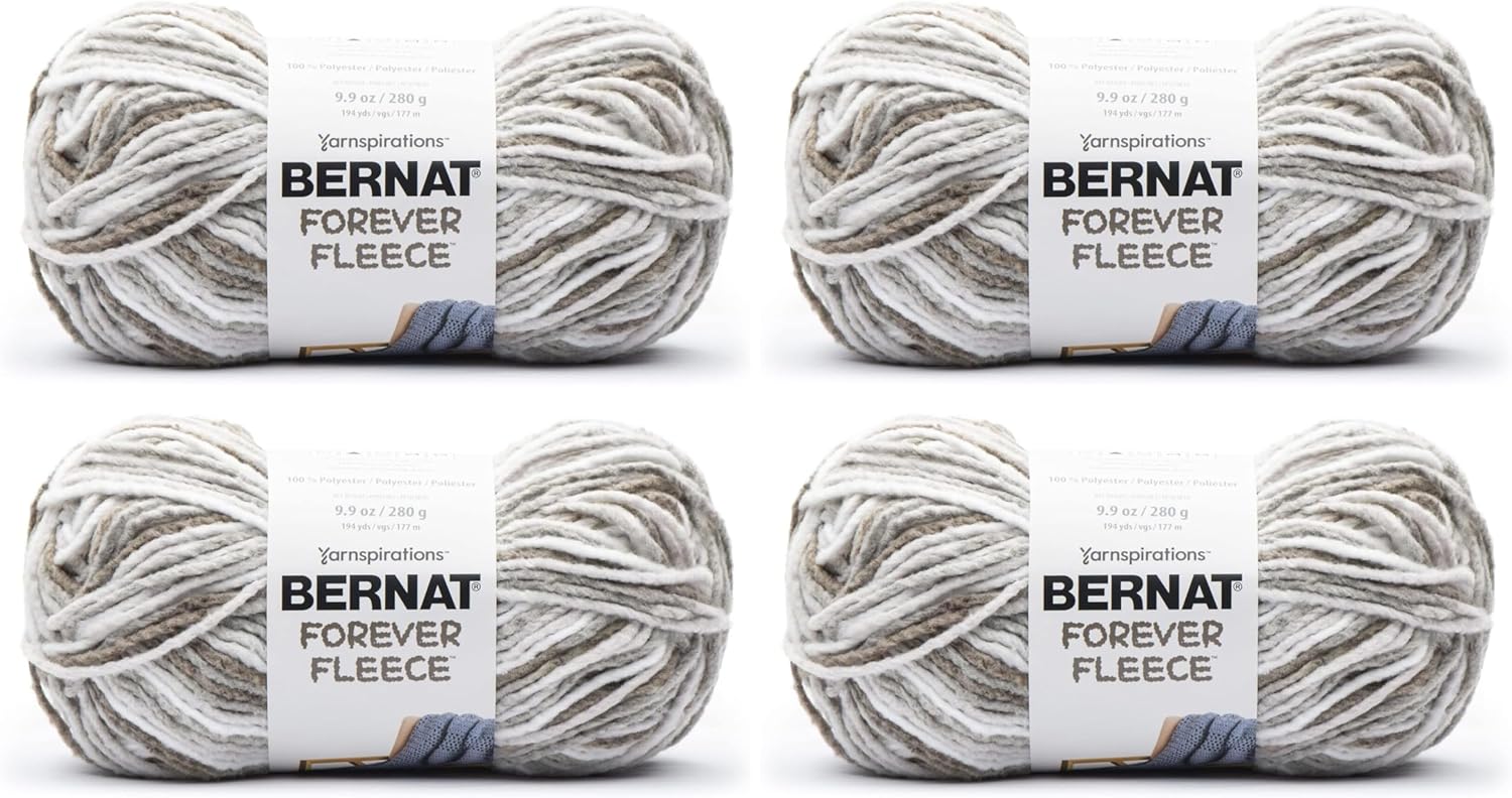 Bernat Forever Fleece Yarn, 280G, Latte (Pack of 2)