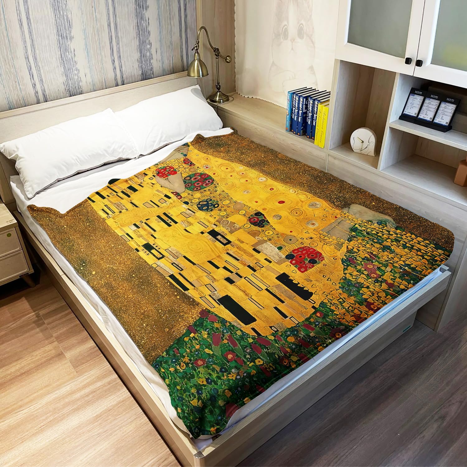 YISUMEI Decke Gustav Klimt Der Kuss Kuscheldecken Weich Flanell Fleecedecke Bettüberwurf(150x200cm)