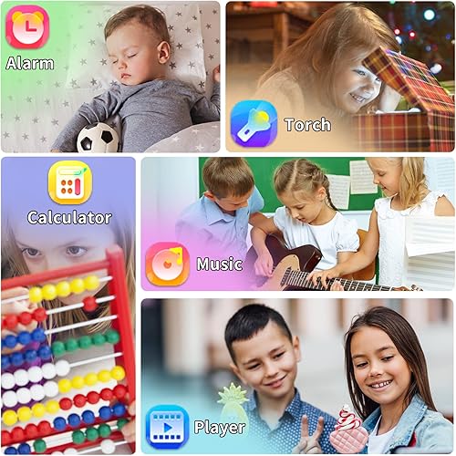 Miniatura 6 de Reloj inteligente para niños juguetes de reloj inteligente con 16 juegos grabadora de video calculadora de alarma de música calendario linterna