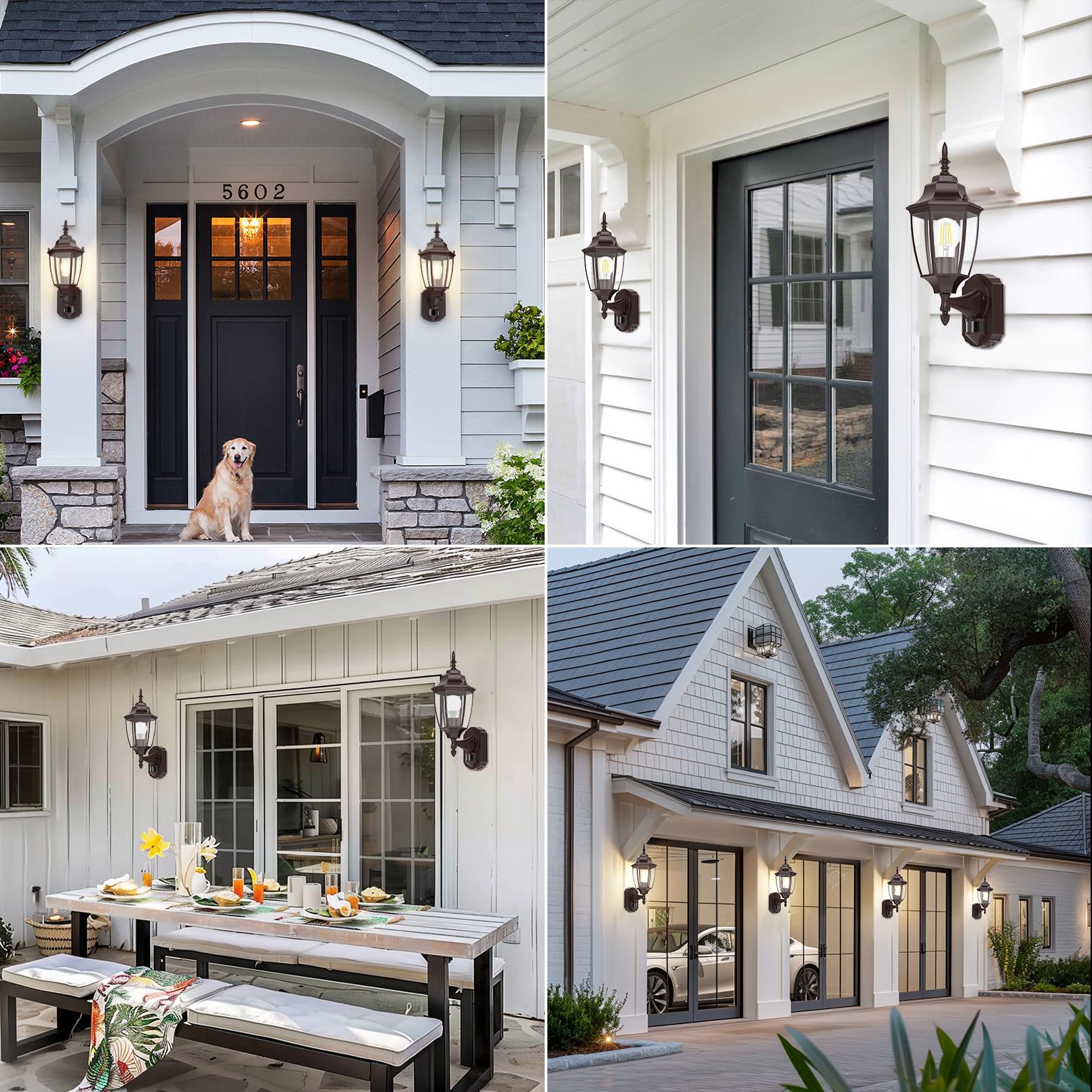 Snapklik.com : Outdoor Wall Sconce, 2 Pack Dusk To Dawn Motion Sensor ...