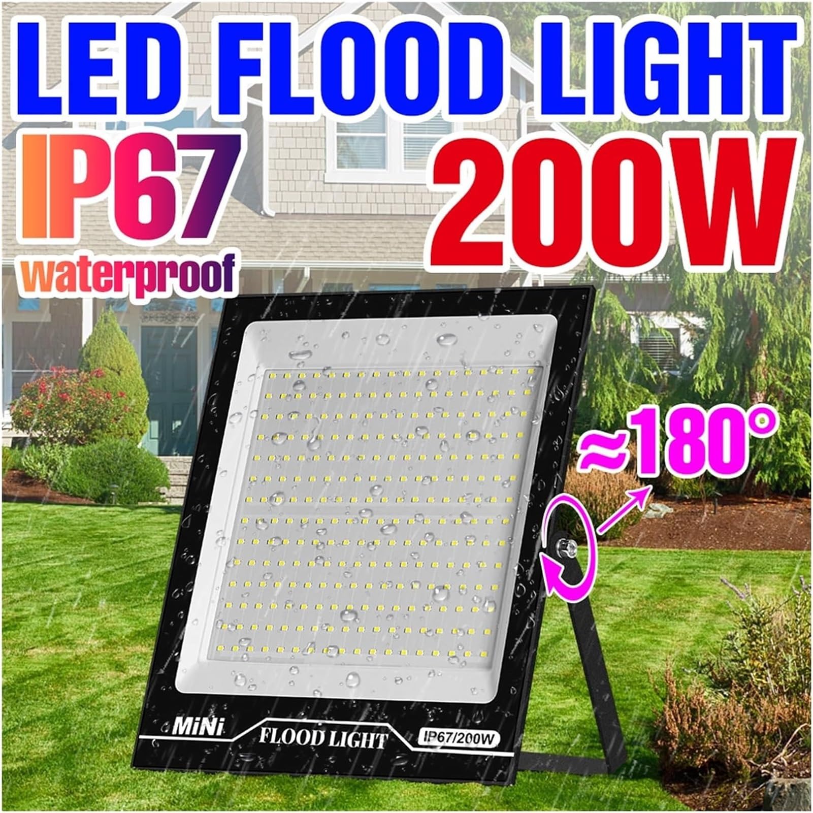 Solarleuchten für den Außenbereich, Wandleuchte für Garten, Straßenbeleuchtung, Außenbeleuchtung, LED, Leuchtmittel Landschaft für Patio (10 W, Kaltweiß)