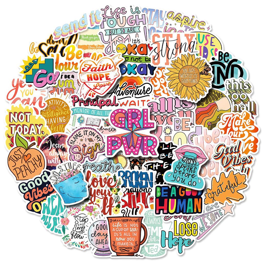 HASTHIP® 50pcs Inspirational Stickers Vintage Doodle Stickers Graffiti