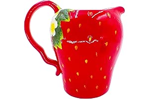 First of a Kind | Glossy Rosy Red Strawberry Pitcher| Perfect Porcelain...