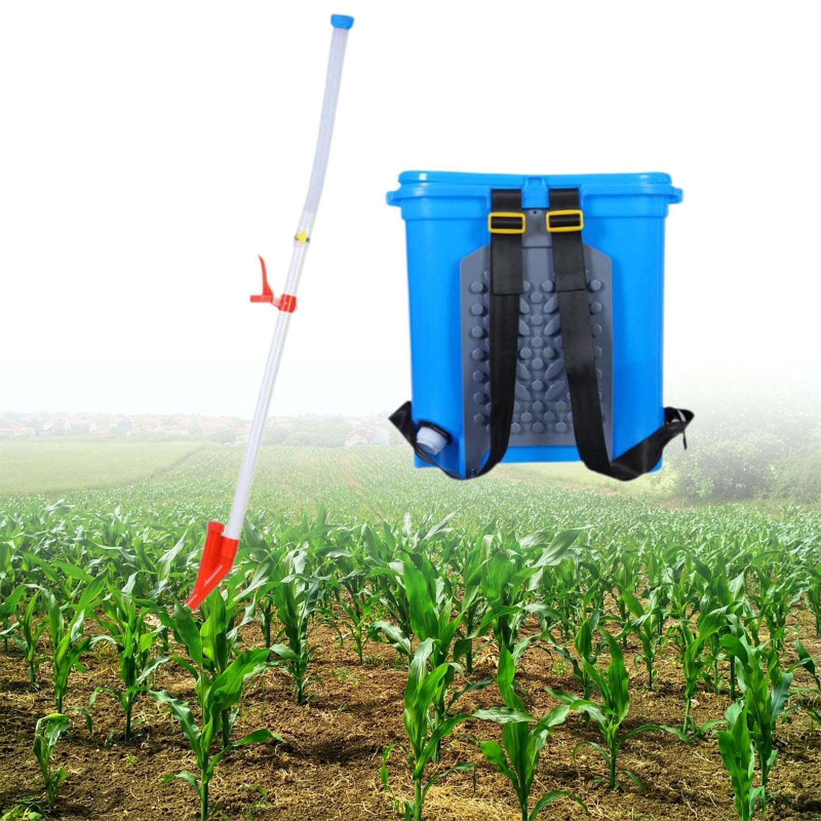 Milageto Épandeur d'engrais Manuel 25L, Outil de semis de Jardin, Distributeur d'engrais, épandeur d'engrais Polyvalent pour l'agriculture, Un Seul Trou