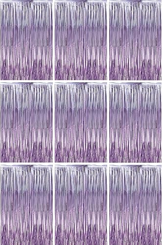 Miniatura 29 de Cortinas de 3.3 x 6.6 pies con flecos de papel de aluminio, decoraciones de fiesta con serpentinas, telón de fondo con flecos para cumpleaños, baby