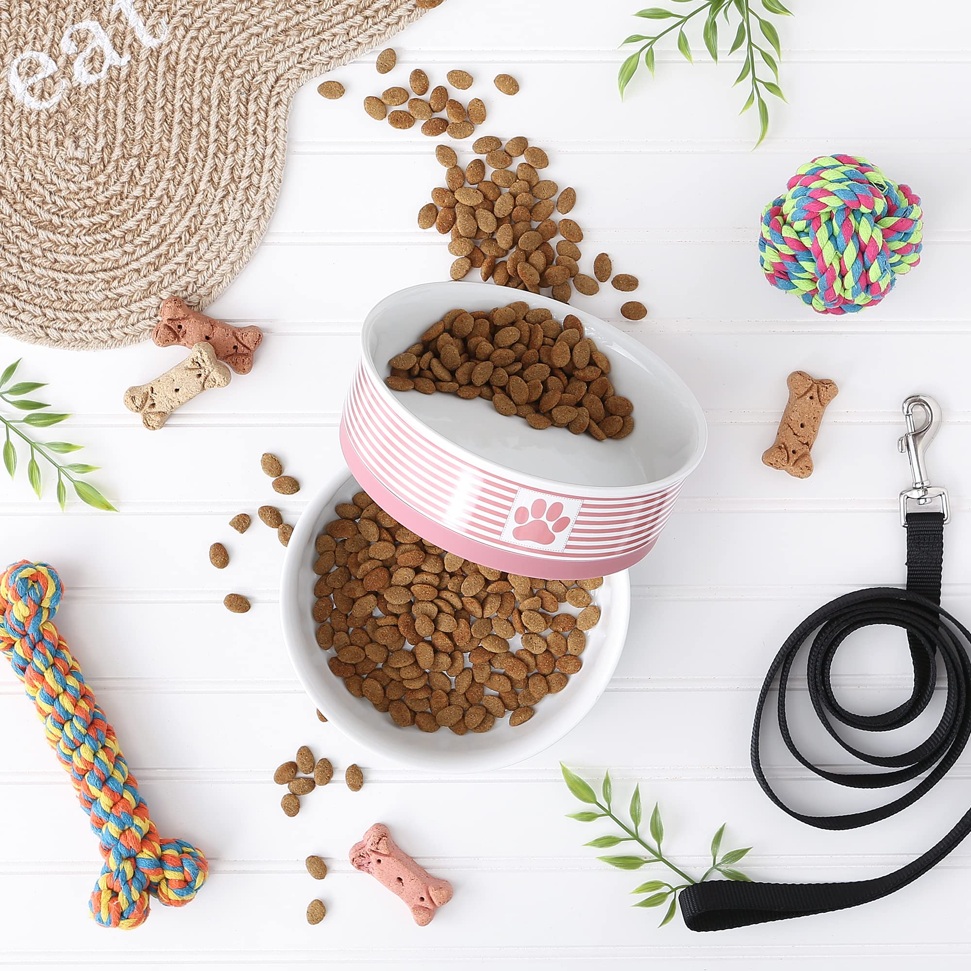 Bone Dry Paw & Patch Ceramic Pet Collection, Large Set, 7.5x2.4, Rose, 2 Piece, Large Set, 7.5x2.4" - Image 3