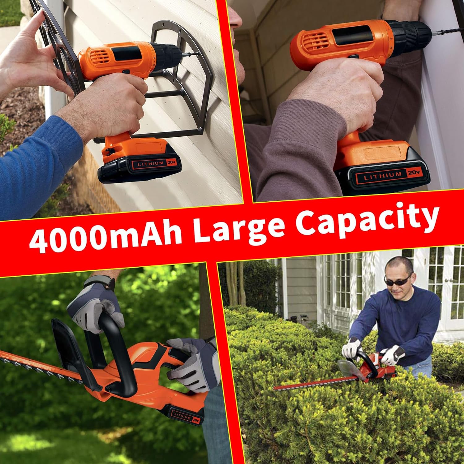 4.0Ah Lithium Replacement Battery Compatible with Black and Decker 20V Max LBXR20 LBX20 LBX4020, Extended Runtime for Cordless Power Tools - 2 Packs (Non-OEM) - Image 7