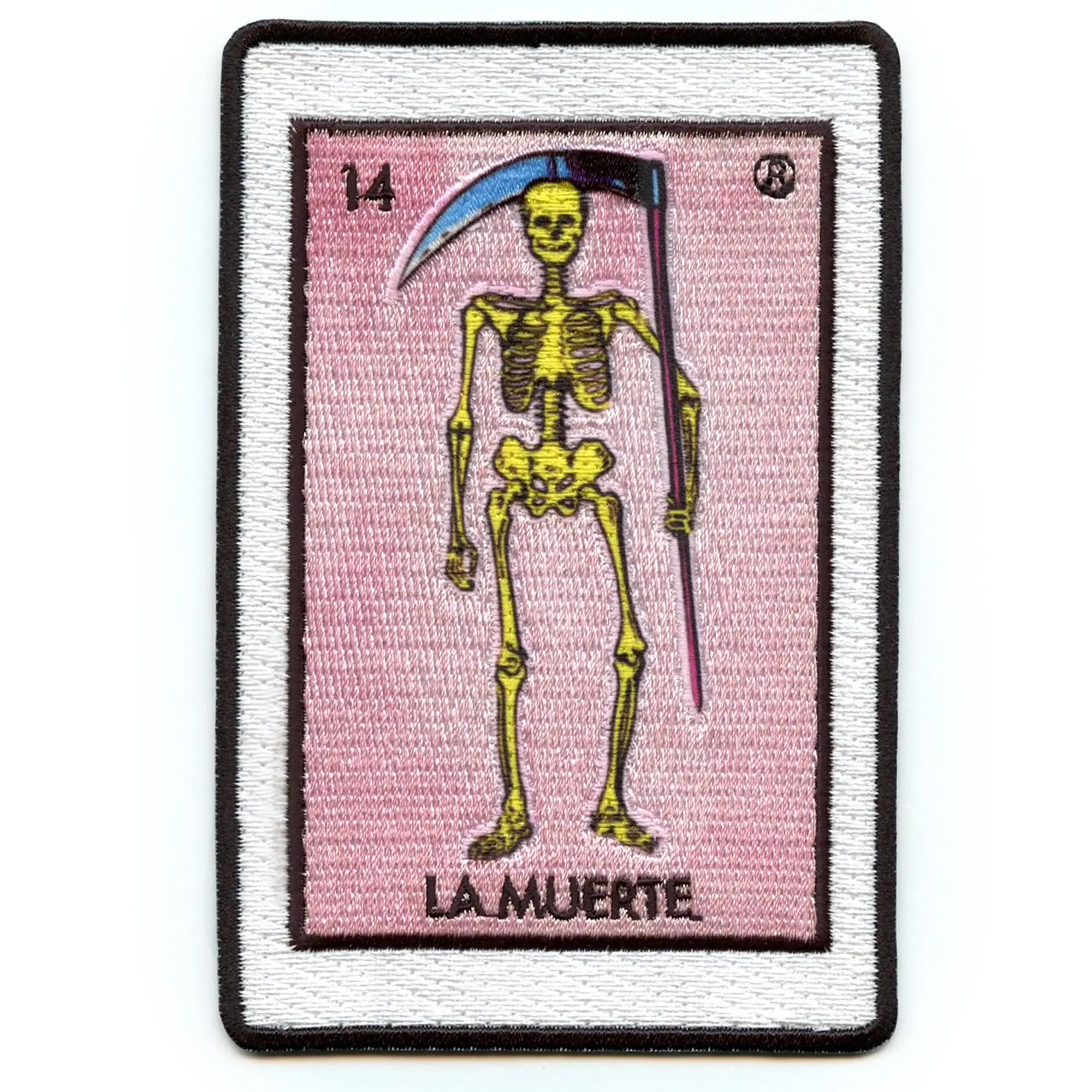 La Muerte 14 Patch Death Mexican Loteria Card Sublimated Embroidery Iron On