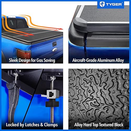 Vista 36 de Tyger Auto T3 - Cubierta suave de triple pliegue para caja de camioneta con laterales rectos de 6 pies 6 pulgadas (78 pulgadas), color negro