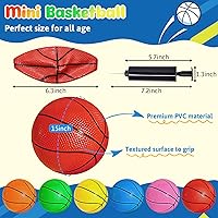 Vista 2 de Shindel Mini Basketball, 6PCS 6.3 inches Basketballs with Pump for Birthday Gifts for Toddlers Kids, Playground Balls for Pool, Indoors, Outdoors