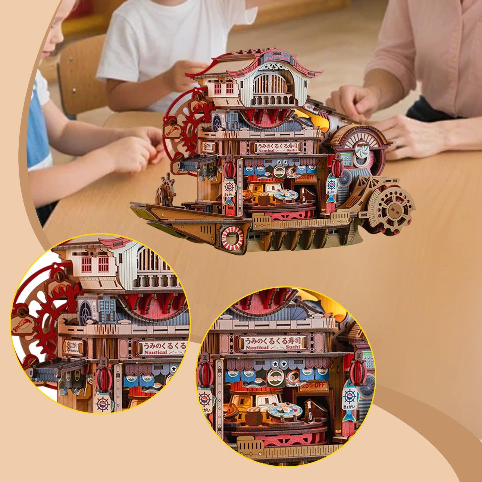 Kit Fai da Te per casa delle Bambole in Miniatura, Kit per Costruire Barche di Sushi, Ornamenti, Mini di Diorama per Ragazzi, Famiglie, Bambini e