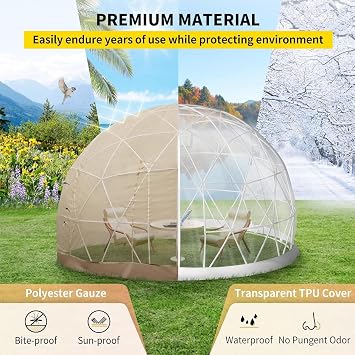 Garden Dome Igloo Bubble Tent House Outdoor 10/12 Ft, Dome Tents, Weatherproof Greenhouse Garden Bubble Tent, Mesh Garden Dome House For Backyard, Party,3.6m