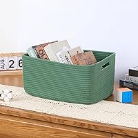 Vista 5 de Large Storage Baskets for Organizing, Closet Shelf Baskets for Clothes Blanket Towels, Baby Nursery, Toy Bins Box, Woven Rope Baskets, 17 x 13 x