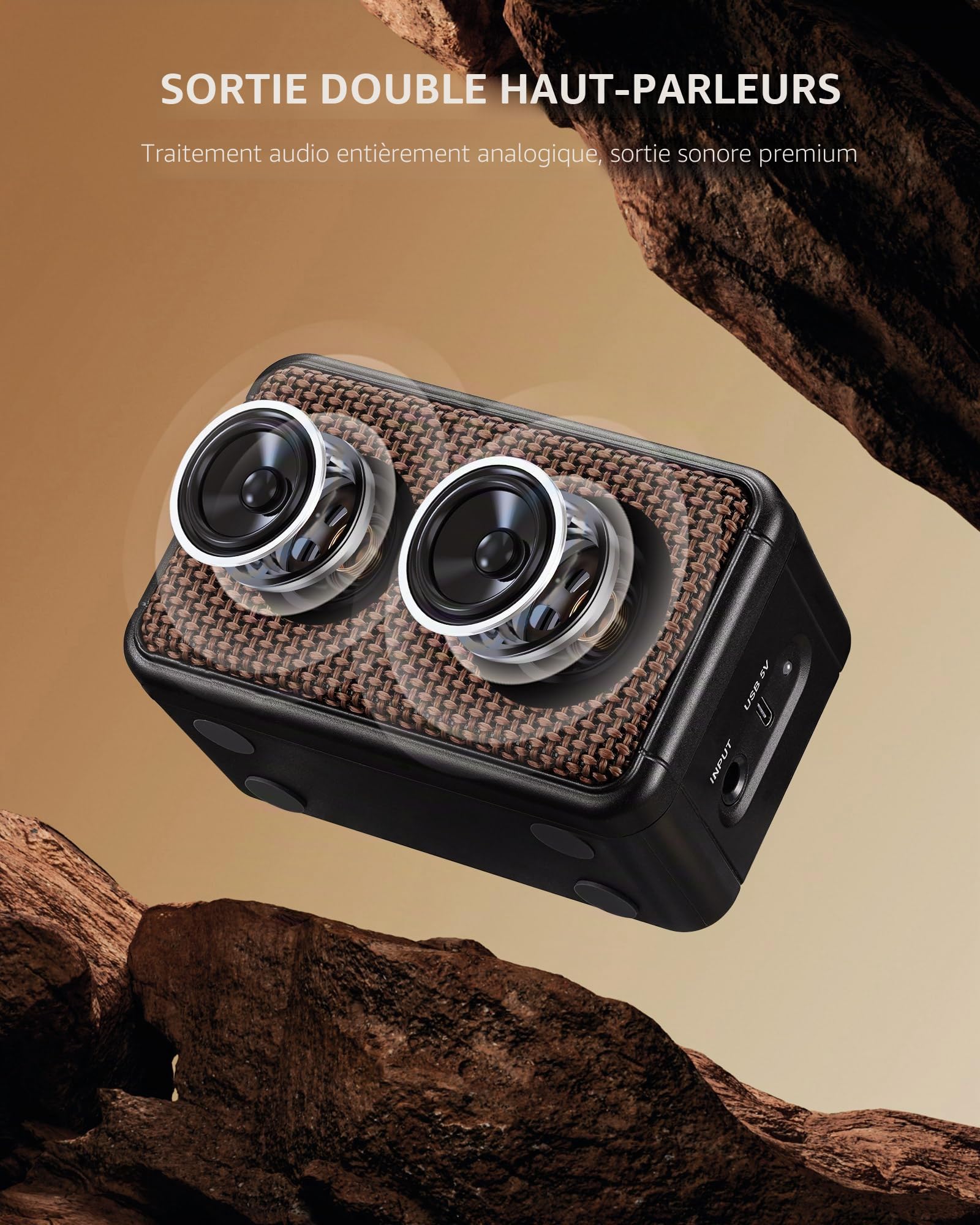Mini ampli Guitare, amplificateur électrique Rechargeable LEKATO 5 W avec Effets Clean/Overdriver, ampli Portable Bluetooth 5.0 pour s'entraîner à la Maison et Les réunions Musicales