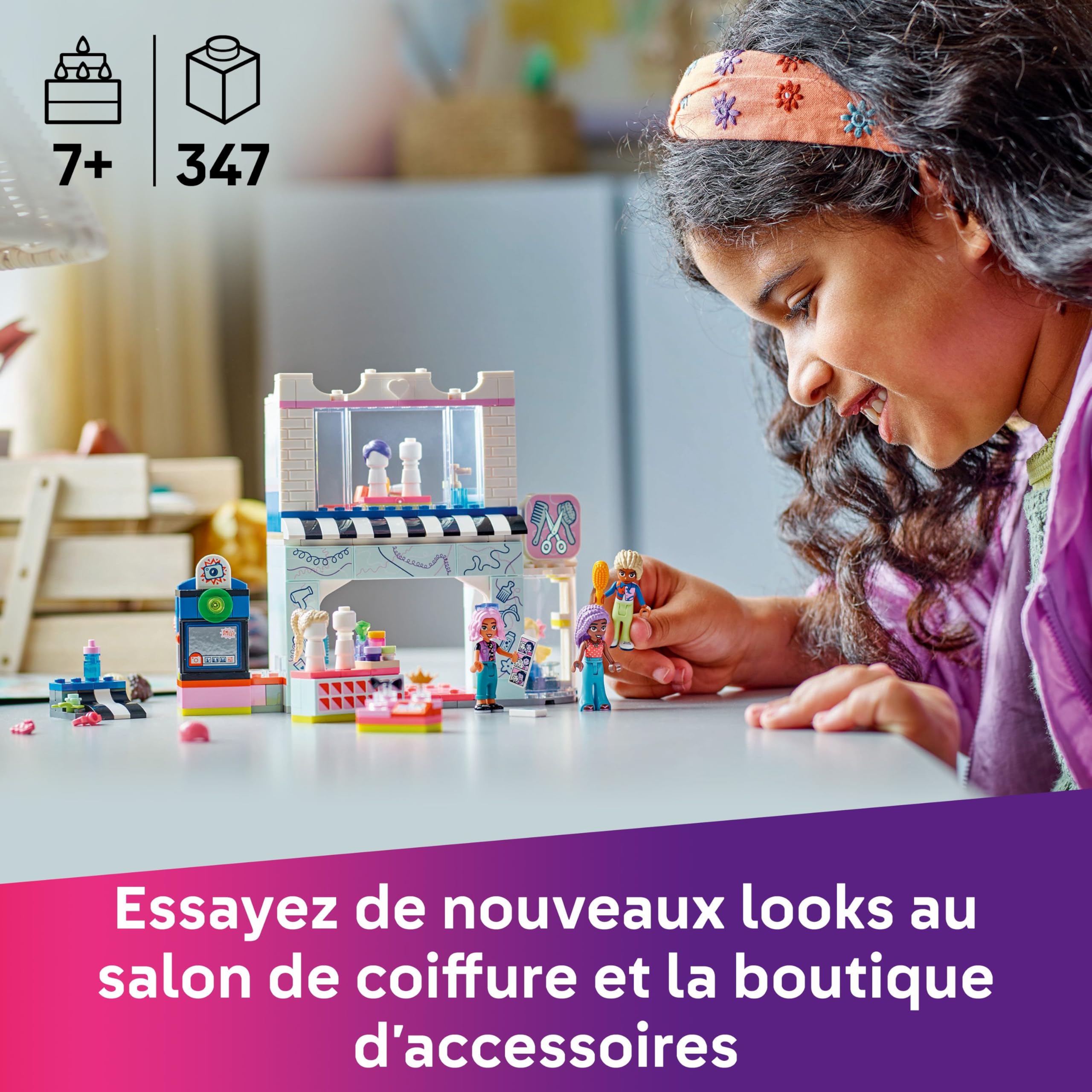 LEGO Friends Le Salon de Coiffure et la Boutique d’Accessoires - Jouet de Construction et Jeu créatif pour Filles dès 7 Ans - Idée Cadeau pour apprenties coiffeuses - Inclut 3 Mini-poupées 42662