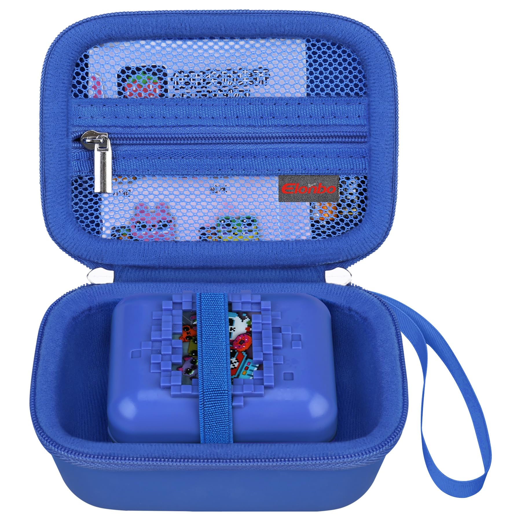 Elonbo Carrying Case for Bitzee Disney Magicals Interactive Toy Digital Pet, Virtual Electronic Pets Kids Toys Storage Bag, Mesh Pocket fits Batteries, Dark Blue