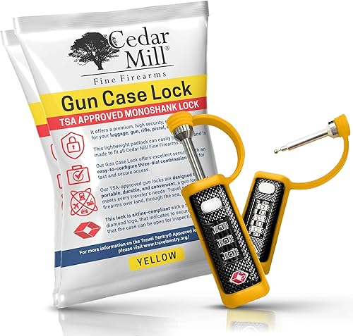 TSA Approved Tactical Gun Case Lock - Protective Rubber Sleeve & Cut-Resistant MonoShaft - Secure Single Shaft Padlock for Guns Luggage Rifles