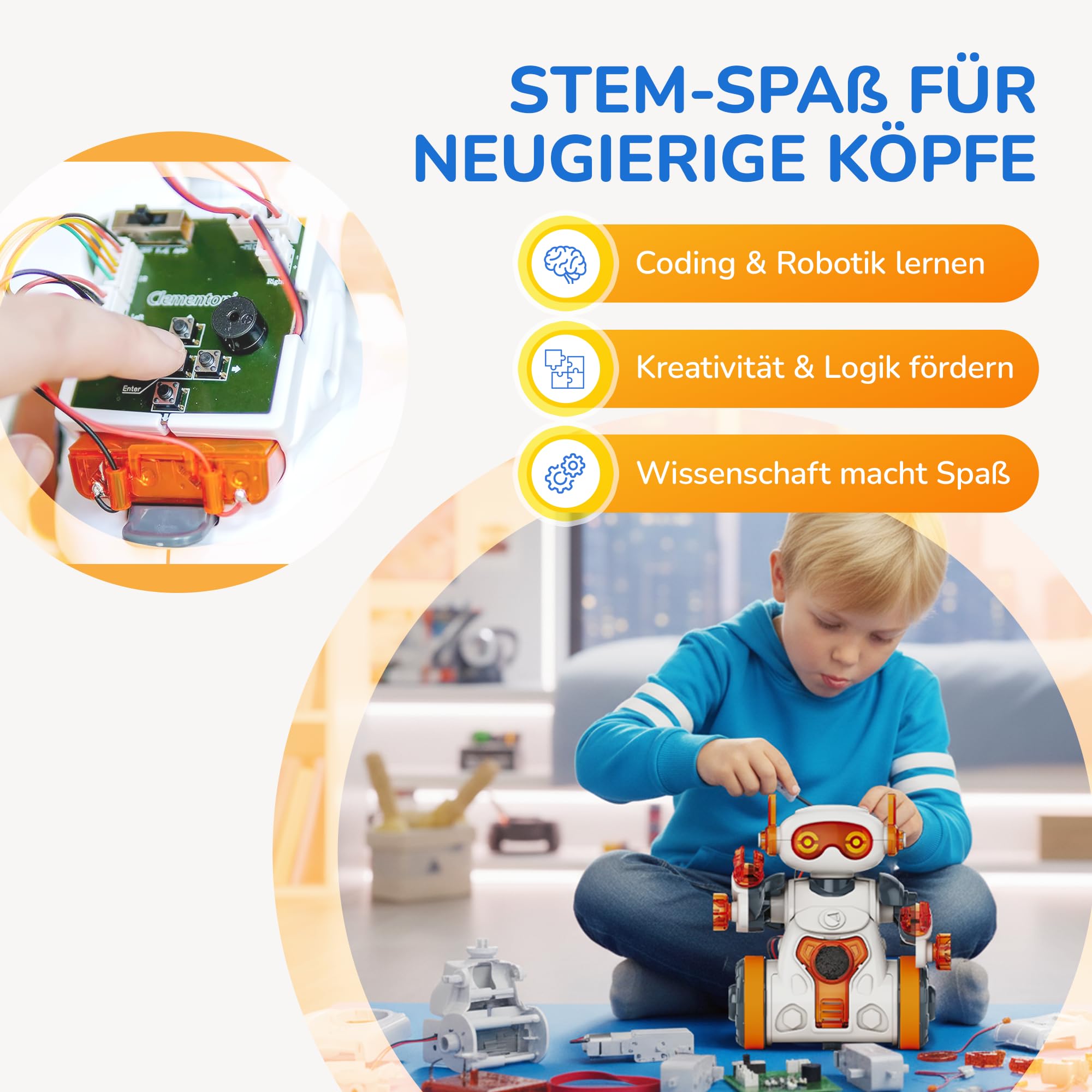 Clementoni MC 5.0 Robot, Biały/Pomarańczowy, Od 8 lat, 59158