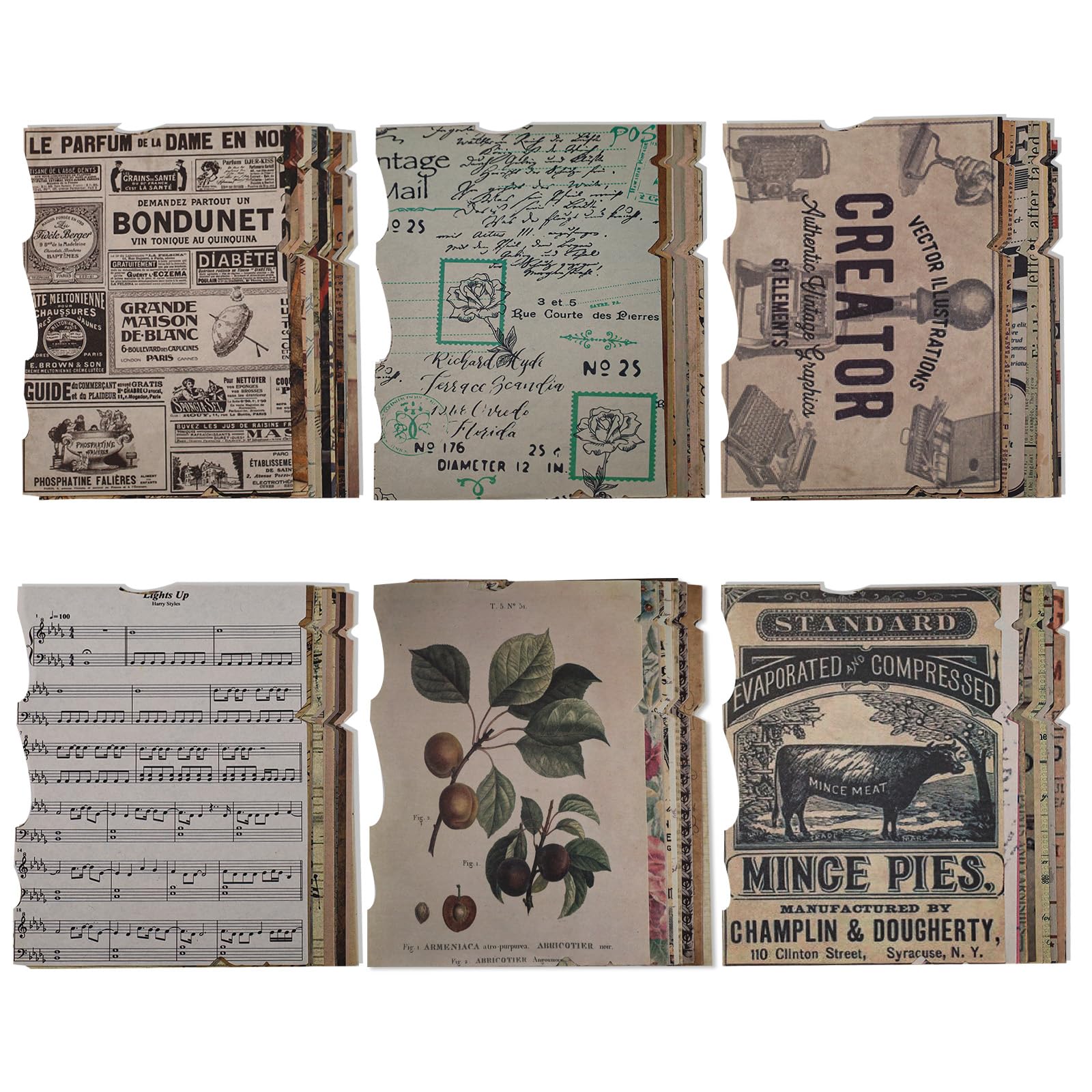 Lele Life Earth Tones 150Pcs Vintage Scrapbook Paper 17X12cm, Aesthetic Decorative Junk Journal Scrapbook Supplies For Scrapbooking Journaling Ephemera Collage Decoupage Craft Material (Style A)