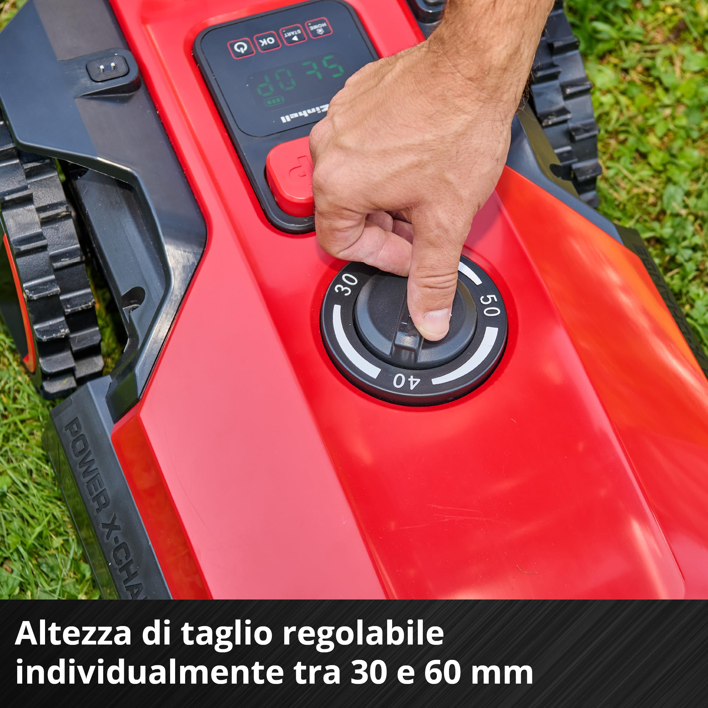 Tosaerba robotizzato Einhell FREELEXO 500 Power X-Change (18 V, controllo App, IPX5, aggiornamenti over-the-air via Wi-Fi, incl. set di installazione per 500 m² + 2,5 Ah Plus)
