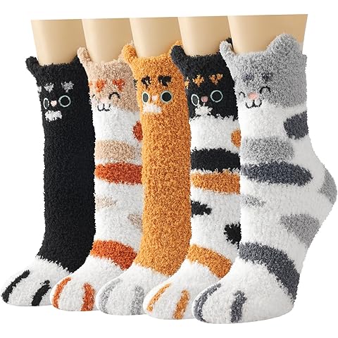 Horuru Plush Fuzzy Socks for Women Fluffy Cozy Slipper Socks Fall Thanksgiving Birthday Gifts for Her
