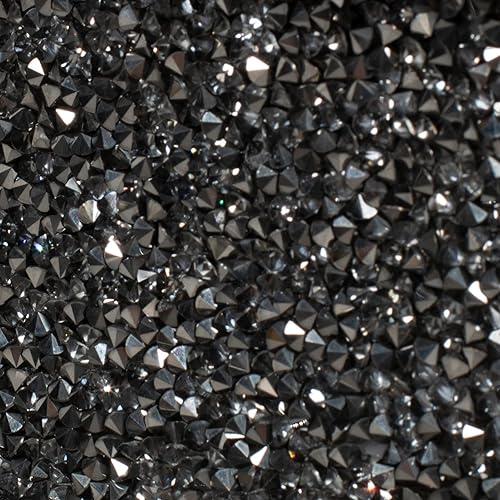 Miniatura 10 de Hillsdale, Roma Glam Taburete de tocador de metal sin espalda con racimo de diamantes falsos para sala de maquillaje o baño, color plateado