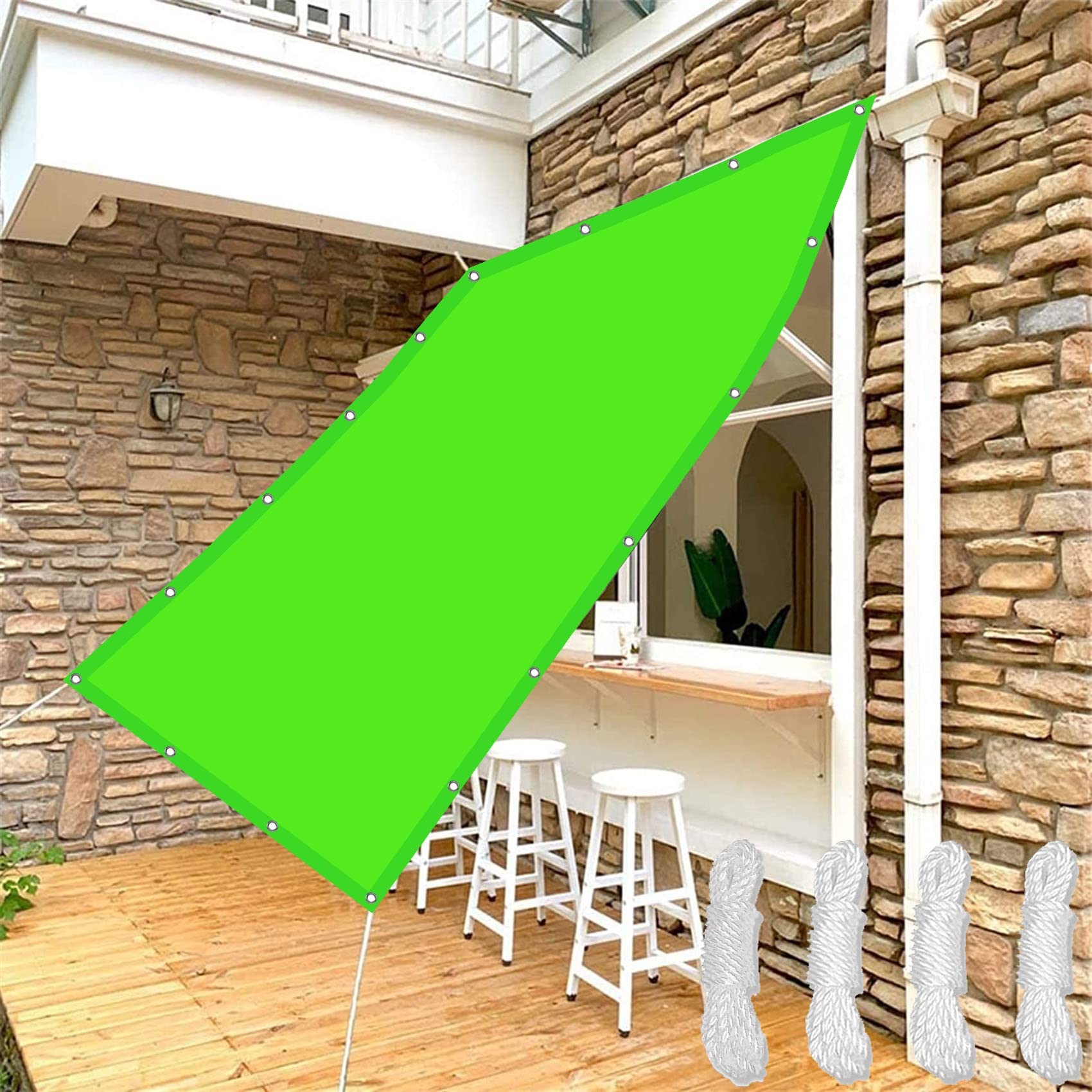 Sun Sail Shades Rechthoekig Waterdicht 4.5 x 8.5 m Uv-Bestendig Weerbestendig Schaduwnet Schaduwdoek met Gratis Touwen Voor Serre Kippenhok Planten, Zand geel